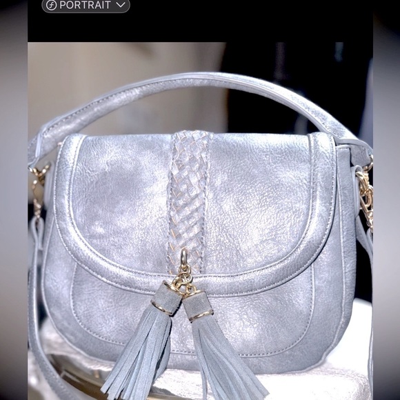 TRENDY MUTED GREY MODA LUXE CROSSBODY BAG - Picture 1 of 10